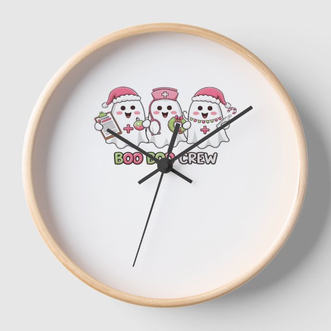 Boo Boo Crew Weihnachten, Ghost Nurse Oversized T- Uhr (Vorderseite)