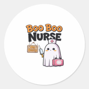 Boo Boo Nurse on Duty Classic T - Shirt Runder Aufkleber