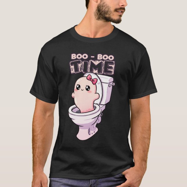Boo-Boo-Zeit - Funny Ghost Toilet Design T-Shirt (Vorderseite)