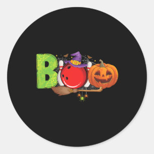Boo Bowling Byll Pins Liebhaber Bowling Halloween  Runder Aufkleber