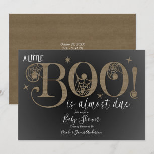 BOO Braune Rustikale Elegante Babyparty Einladung