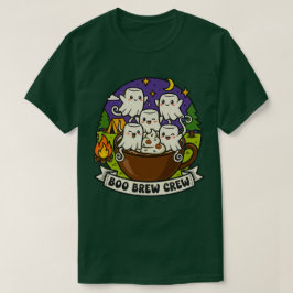 Boo Brew Crew Niedlich Ghost Coffee Design T-Shirt