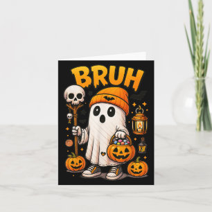 Boo Bruh Ghost Halloween Niedlich Ghost Trick oder Karte