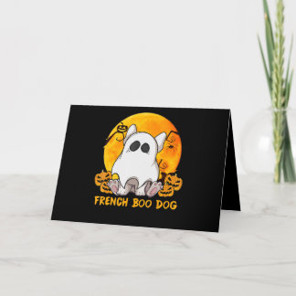 Boo Bulldog mit Pumpkin Spione und Mond Karte