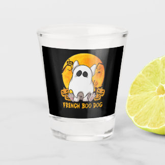 Boo Bulldog mit Pumpkin Spione und Mond Schnapsglas