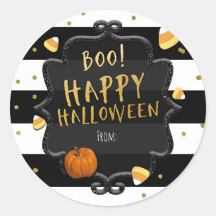 Boo! Candy Corn Frohe Halloween-Party-Aufkleber Runder Aufkleber