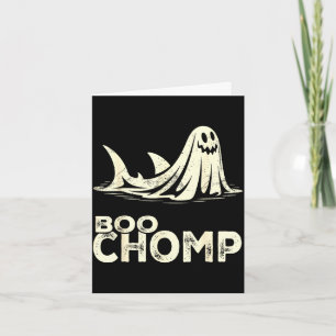 Boo chomp – lustiger Geist-Hai Halloween Retro  Karte