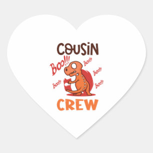 Boo Cousin Crew Halloween Dinosaur Grusel Kostüm Herz-Aufkleber