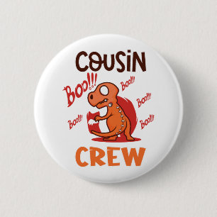 Boo Cousin Crew Halloween Dinosaurier Spooky Kostü Button