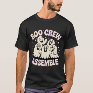 Boo Crew Assememble Funny Ghosts Halloween T - Shi T-Shirt