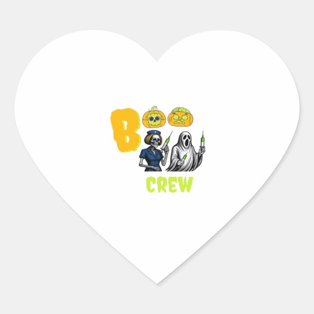 Boo Crew Classic T - Shirt Herz-Aufkleber (Vorderseite)