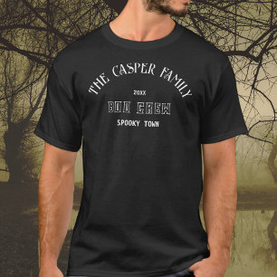 Boo Crew Custom Familienname Halloween Black T-Shirt
