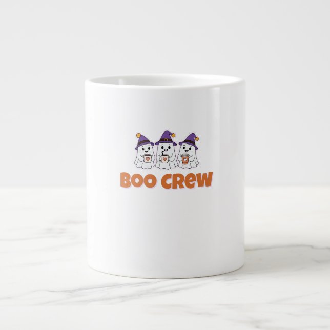 Boo Crew – Cute Halloween Ghosts Design Jumbo-Tasse (Vorderseite)