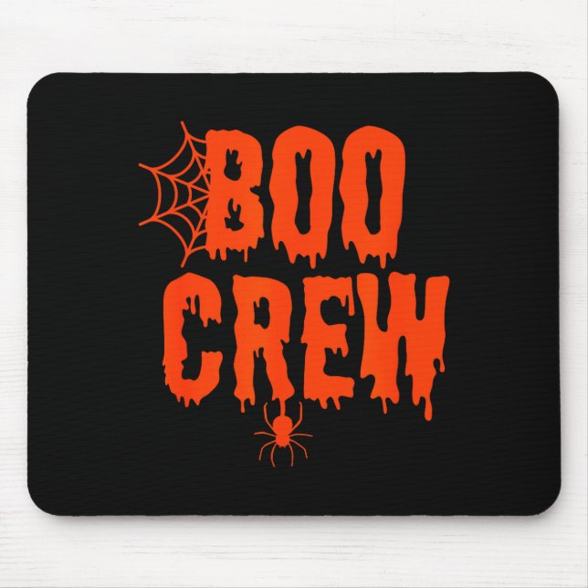 Boo Crew Funny Halloween Shirt For Group Costume F Mousepad (Vorne)