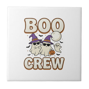 Boo Crew Geist Halloween Vintage Vektor Design_1 Fliese