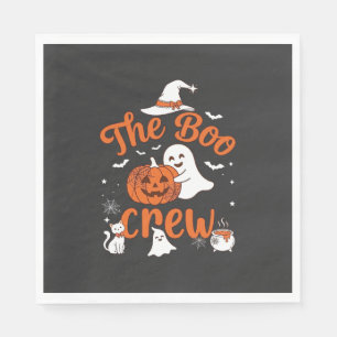 Boo Crew Geist-Kürbis Weiße Katze Hexenhut Serviette
