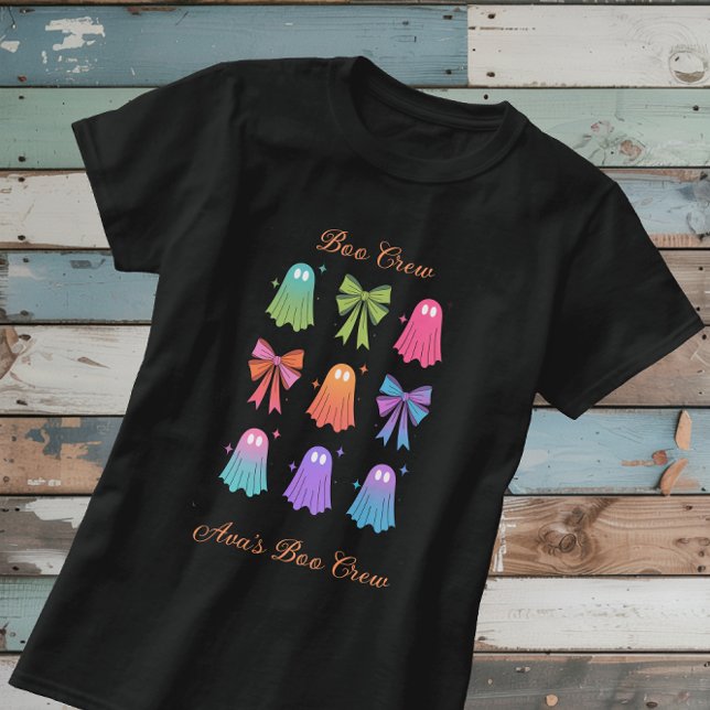 Boo Crew Ghosts Personalisiert Spooky Geschenk T-Shirt (Von Creator hochgeladen)