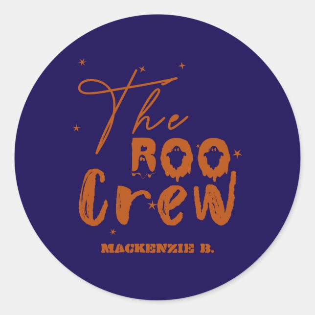 Boo Crew Halloween Boo Runder Aufkleber (Vorderseite)