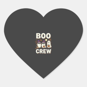Boo Crew Halloween-Geister Vektor-Design_1 Herz-Aufkleber