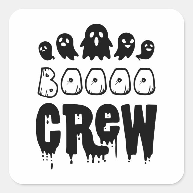 Boo Crew Halloween-Geschenk Quadratischer Aufkleber (Vorderseite)