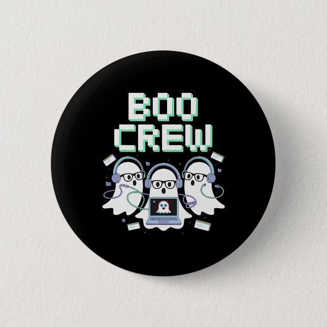 Boo-Crew Halloween IT-Help-Desk-Support-Steg Button (Vorderseite)