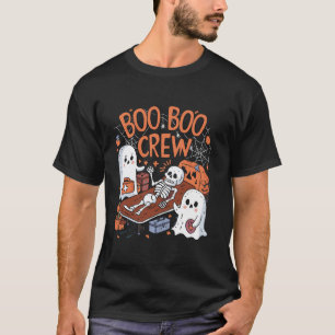 Boo Crew Halloween Krankenschwester Geist Skelett T-Shirt