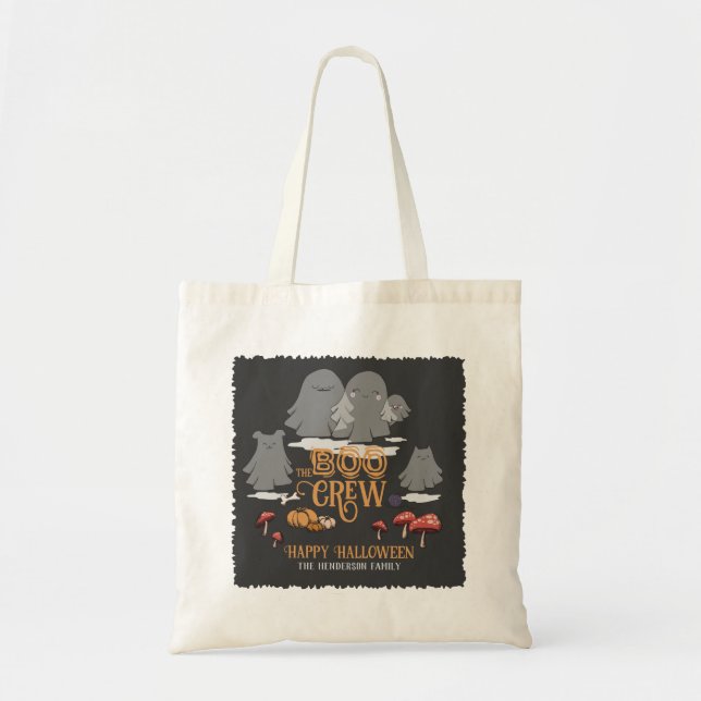 Boo Crew Halloween Personalisiert Familienname Tragetasche (Vorne)