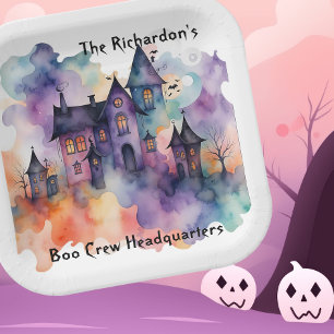 Boo Crew Hauptquartier Spukhaus Halloween Pappteller
