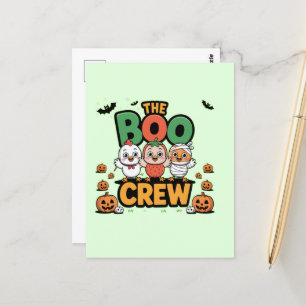 Boo Crew Hühnchen Lover Halloween Funny Costume Postkarte