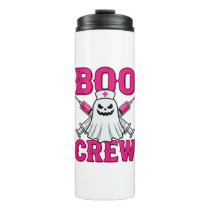 Boo Crew Krankenschwester Geist Halloween Thermosbecher