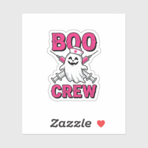 Boo Crew Krankenschwester Geist Halloween Vektor D Aufkleber