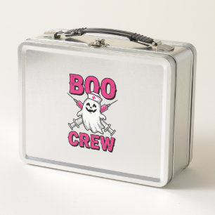 Boo Crew Krankenschwester Geist Halloween Vektor D Metall Brotdose
