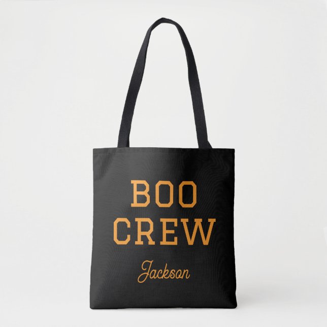 Boo Crew Mit Monogramm Halloween Tasche (Vorderseite)
