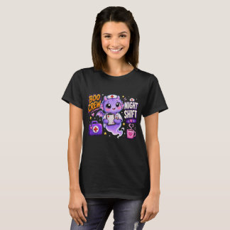 Boo Crew Nachtschicht Krankenschwester Geist Hallo T-Shirt