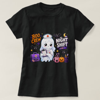 Boo Crew Nachtschicht Krankenschwester Geist Hallo T-Shirt