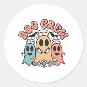 Boo Crew Niedlich Nurse Ghosts Runder Aufkleber
