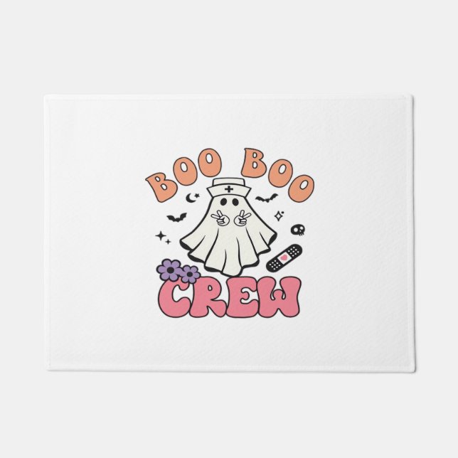 Boo Crew Nurse Halloween Ghost Funny Classic T Fußmatte (Vorderseite)