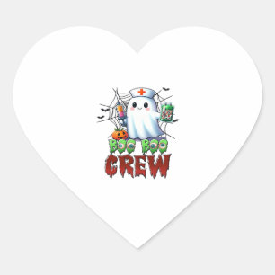 Boo Crew Nurse Halloween Ghost Funny Classic T Herz-Aufkleber