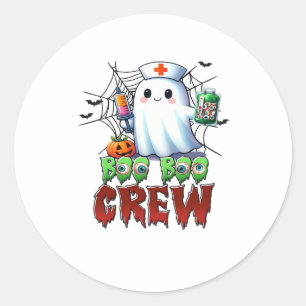 Boo Crew Nurse Halloween Ghost Funny Classic T Runder Aufkleber
