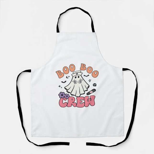 Boo Crew Nurse Halloween Ghost Funny Classic T Schürze (Vorderseite)