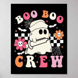Boo Crew Nurse Halloween Outfits for women Men Kid Poster