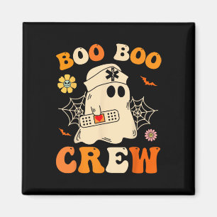Boo Crew Nurse Shirt Funny Ghost Retro Hallowe Magnet