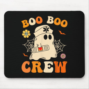 Boo Crew Nurse Shirt Funny Ghost Retro Hallowe Mousepad