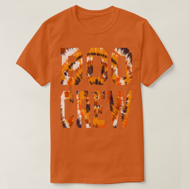 Boo Crew Orange Gefärbte Krawatte Matching Hallowe T-Shirt (Design vorne)
