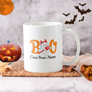 Boo Crew Orange Halloween-Familie Personalisiert Kaffeetasse
