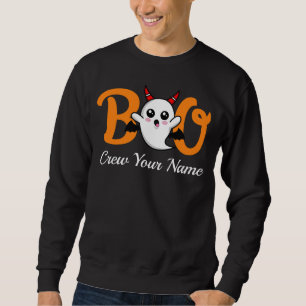 Boo Crew Orange Halloween Familienmatte Sweatshirt