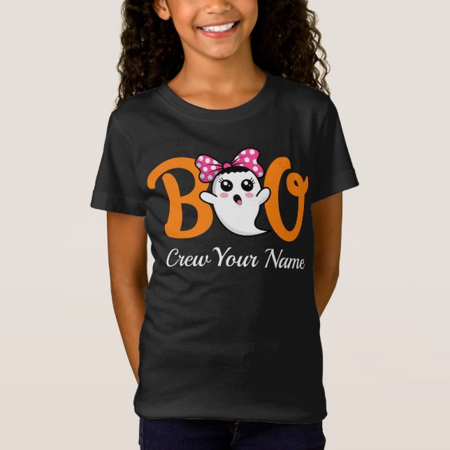 Boo Crew Orange Halloween Familienmatte T-Shirt (Vorderseite)