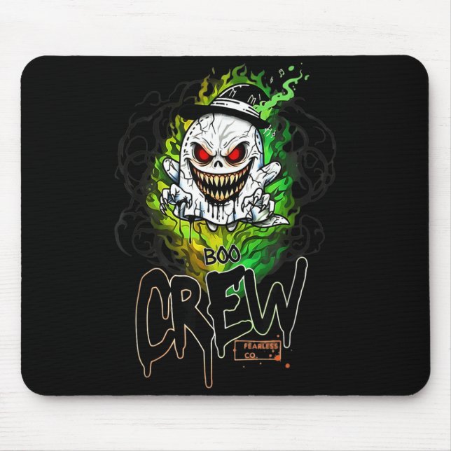 Boo-Crew schwarzer Geist Halloween-Geist-Geist Bek Mousepad (Vorne)