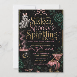 Boo Crew Spooky Chic Sweet Sixteen Party Einladung