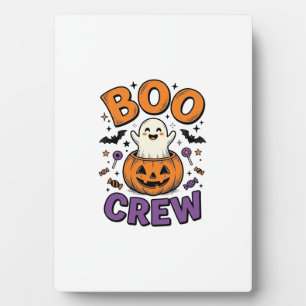 Boo Crew Süße Geist-Kürbis-Halloween-Shirt-Design Fotoplatte